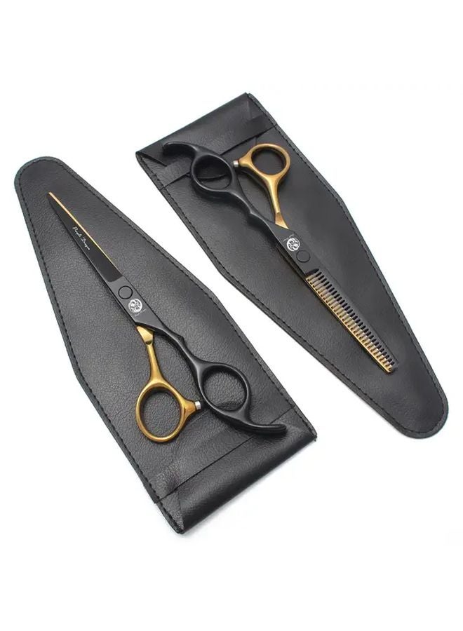 Golden 6 Inch Professional Hair Cutting Scissors Set 440C Stainless Steel Salon Shears - Image 2